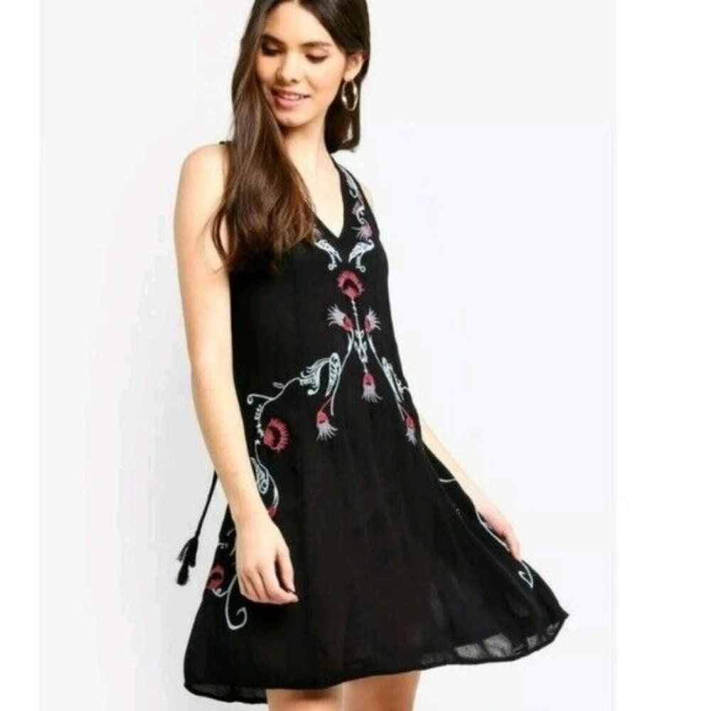 BOHEMIAN BOHO Free People NWT Adelaide Festival Mini Dress‎ Embroidered XS $98